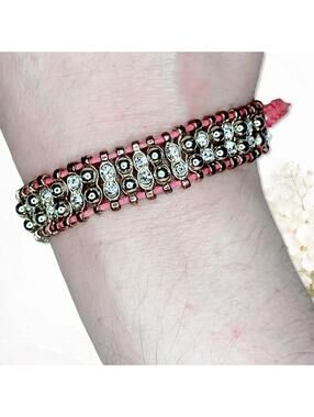 5660gc. Terra Cotta Bling Bracelet